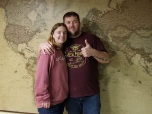 Couple enjoying an explorer themed escape room experience in Columbus Ohio at Escape It Grandview