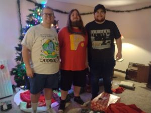 Friends enjoying a Christmas-themed escape game in Columbus Ohio at Escape It Grandview